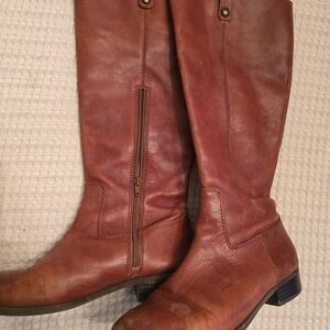 Brown Leather Knee-High Boots
